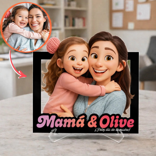 Cuadros personalizados en acrílico estilo dibujos animados 3D para madre