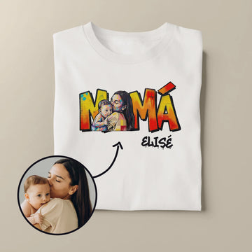 Camiseta personalizada mamá con foto – Regalo para mamá Estilo Graffiti