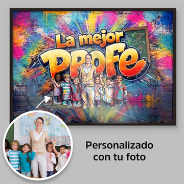 Póster Personalizado para Profesor/a – El mejor profe – Regalo Fin de Curso - Poster Stile Graffiti