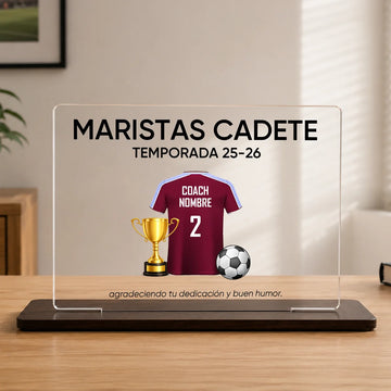 Placa Acrílica Personalizada para Entrenador – Regalo Fin de Temporada