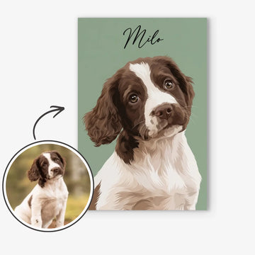 Cuadro personalizado de perro a partir de foto, retrato de mascota personalizado, póster de perro moderno y minimalista