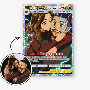 Póster personalizado Para Pareja - Estilo Anime Carta Poke coleccionable