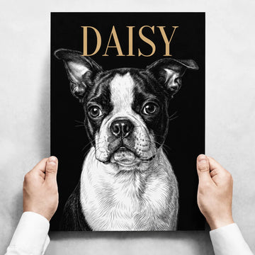Póster personalizado con retrato de tu gato a partir de una foto – Estilo boceto