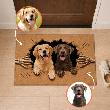 Felpudo personalizado con foto de tus perros – Efecto de ruptura de Halloween