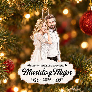 Adorno Acrílico Personalizado con Foto para Parejas – Nuestra Primera Navidad Juntos y Aniversario