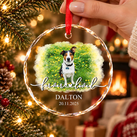 Bola de Navidad Personalizada con Foto en Memoria de Mascota