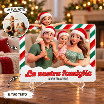 Cuadro Personalizado para Familias con Foto, Nombres y Texto – Regalo Familiar en Estilo Dibujo Animado