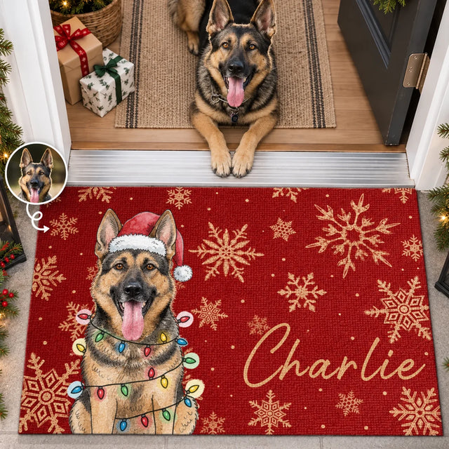 Felpudo Personalizado con Foto de tu Perro o Gato – Regalo para Papás y Mamás de Mascotas, Navidad