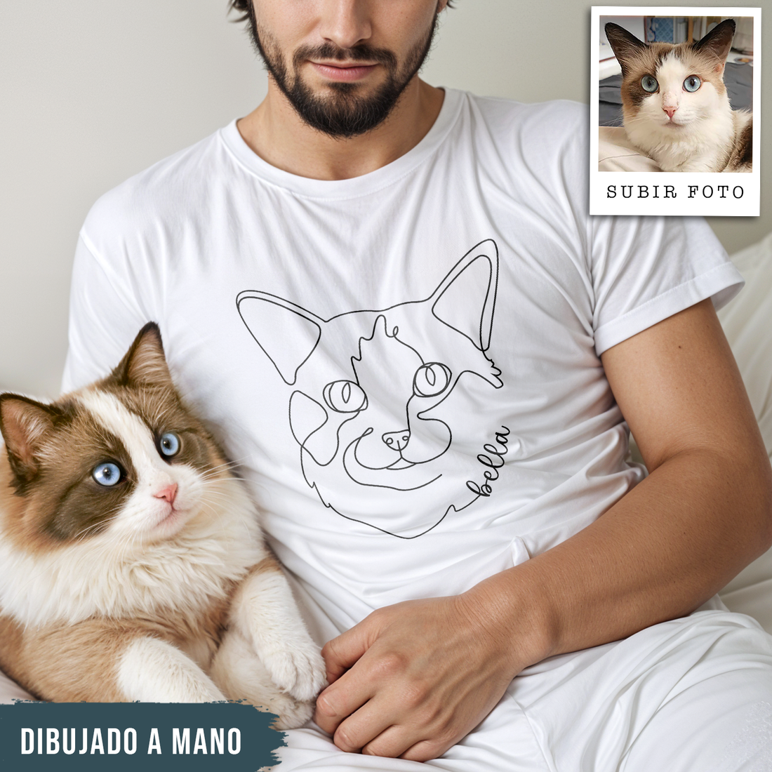 Line Art Minimalista | Dibujado a Mano | Regalo personalizado para Amantes de las Mascotas