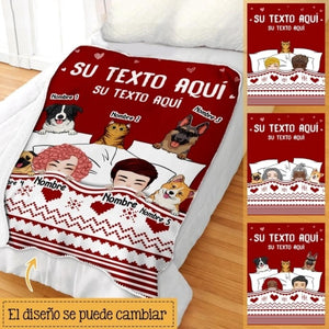 Personalizza coperte in pile per amanti di cani e gatti | Regali personalizzati per gli amanti degli animali | Amanti delle coppie
