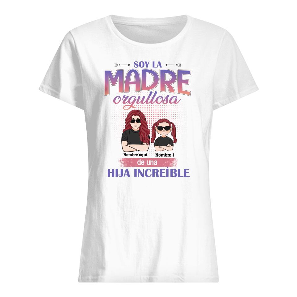 Personalizar Camisetas Para Mamá | Personalizado Regalos Para Madre | Soy La Madre Orgullosa De Dos Hijas Increíbles