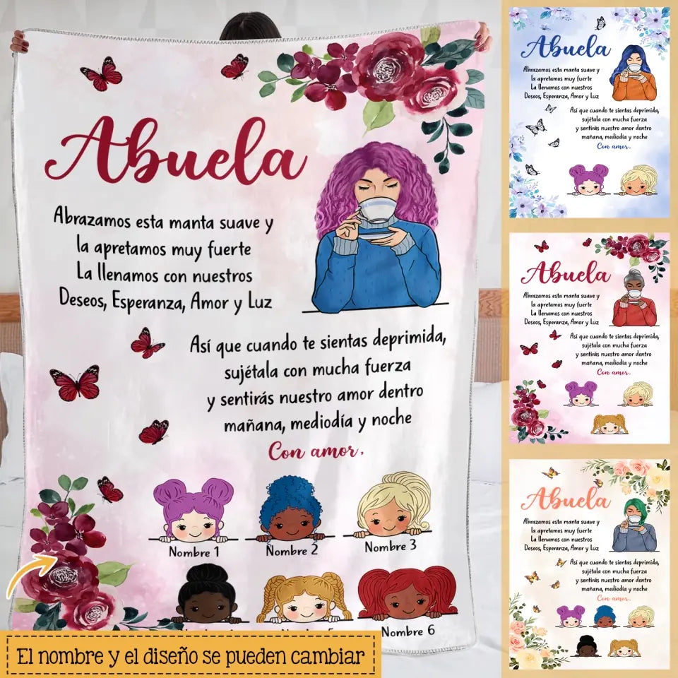 Personalizar Mantas Polar Para Abuela | Personalizado Regalos Para Nana | Abrazamos La Manta Y Pensamos En La Abuela