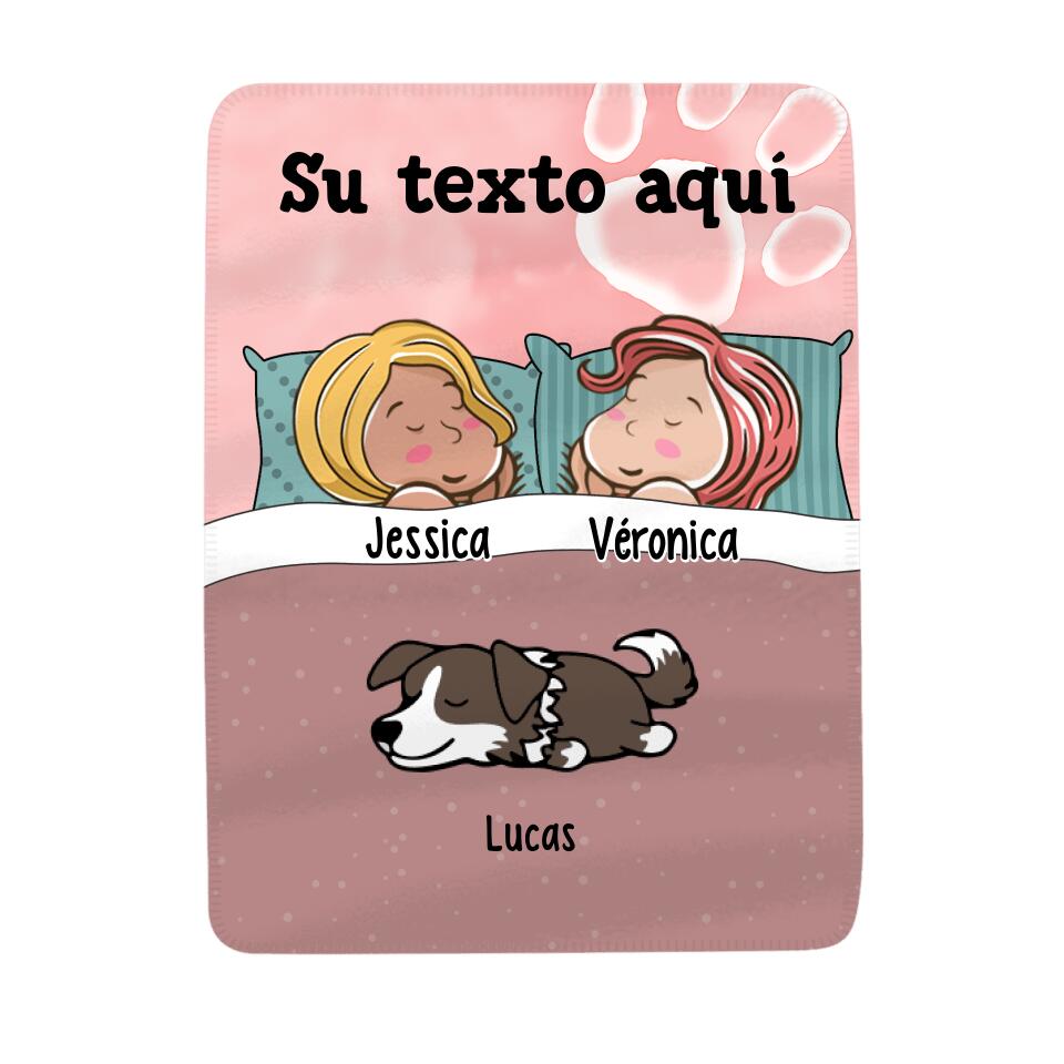 Personalizza coperte in pile per gli amanti dei cani gatti | Regali personalizzati per gli amanti degli animali domestici | Due donne coperta cane gatto