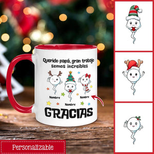 Taza Personalizada Para Papá | Regalo de Navidad personalizado Para Padre | Querido Papa, Gran Trabajo Somos Increíbles Gracias