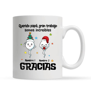 Tasse personnalisée pour papa | Cadeau de Noël personnalisé pour le père | Cher papa, excellent travail, nous sommes incroyables, merci