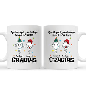 Taza Personalizada Para Papá | Regalo de Navidad personalizado Para Padre | Querido Papa, Gran Trabajo Somos Increíbles Gracias