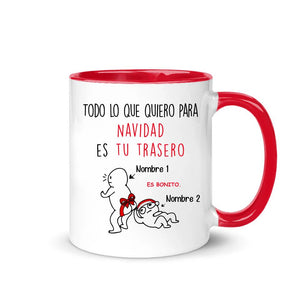 Taza Personalizada Para Pareja | Personalizado Regalo Para Pareja | Todo Lo Que Quiero Para Navidad Es Tu Trasero