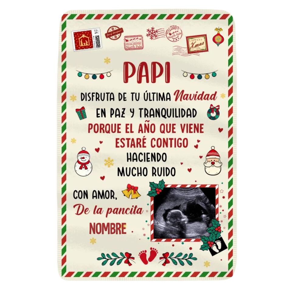 Personnalisez les couvertures polaires pour papa | Cadeau de Noël personnalisé pour papa | Profitez de votre dernier Noël en toute tranquillité