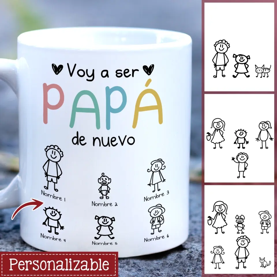 Taza Personalizada Para Papá | Personalizado Regalo Para Papá | Voy A Ser Papá De Nuevo