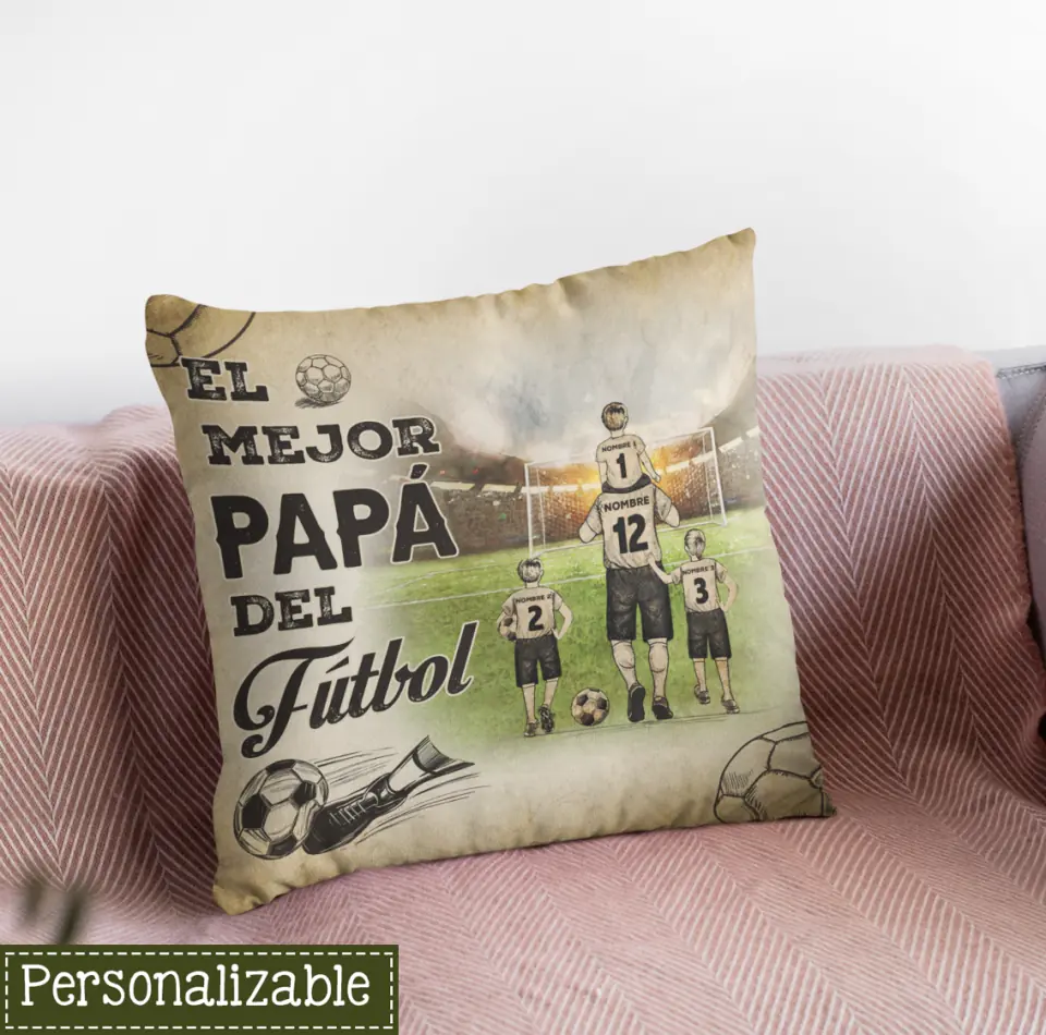 Cojines Personalizados Para Papá | Personalizado Regalo Para Padre | El Equipo De Fútbol De Papá