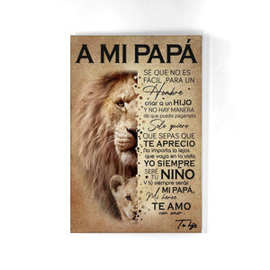 Lienzo Personalizado Para Papá| Personalizado Regalo Para Padre | León Mi Papá Mi Héroe