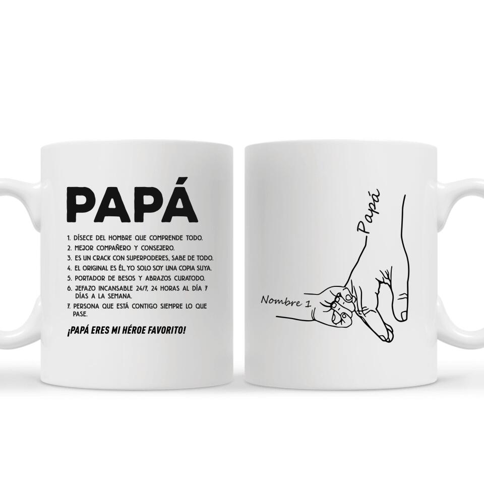 Tasse personnalisée pour papa | Cadeau personnalisé pour papa | Papa tu es mon héros préféré !