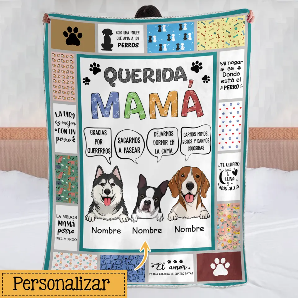 Personnalisez les couvertures polaires pour les mamans de chiens | Cadeau personnalisé pour les amoureux des chiens | La meilleure maman chien du monde