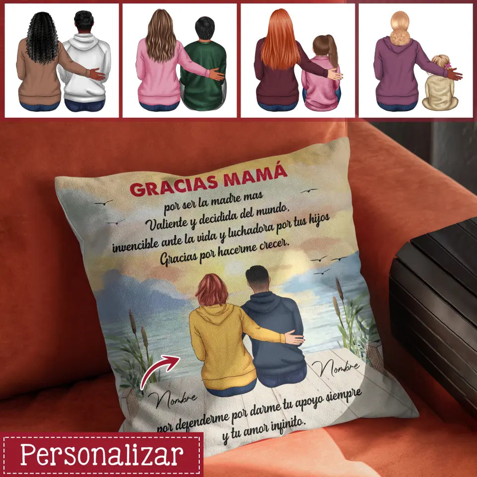 Cuscini personalizzati per la mamma | Regalo personalizzato per la mamma | GRAZIE MAMMA per essere la madre più coraggiosa e determinata del mondo