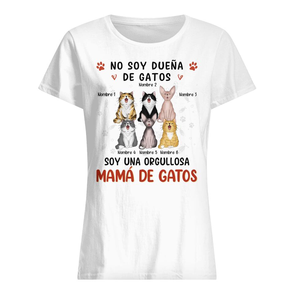 Personnalisez des T-shirts pour les mamans chats | Cadeau personnalisé pour les amoureux des animaux | Je ne suis pas propriétaire de chat, je suis une fière maman de chat.