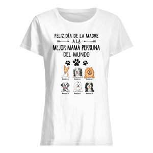 Personalizar Camisetas Para Mamá Perro | Personalizado Regalo Para Amante de los perros | Feliz día de la madre a la mejor mamá perruna del mundo