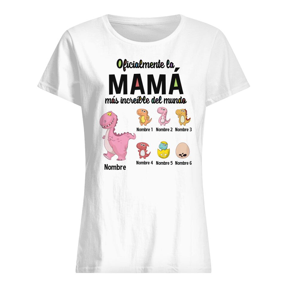 Personnalisez des T-shirts pour maman | Cadeau personnalisé pour la mère | Officiellement la maman dinosaure