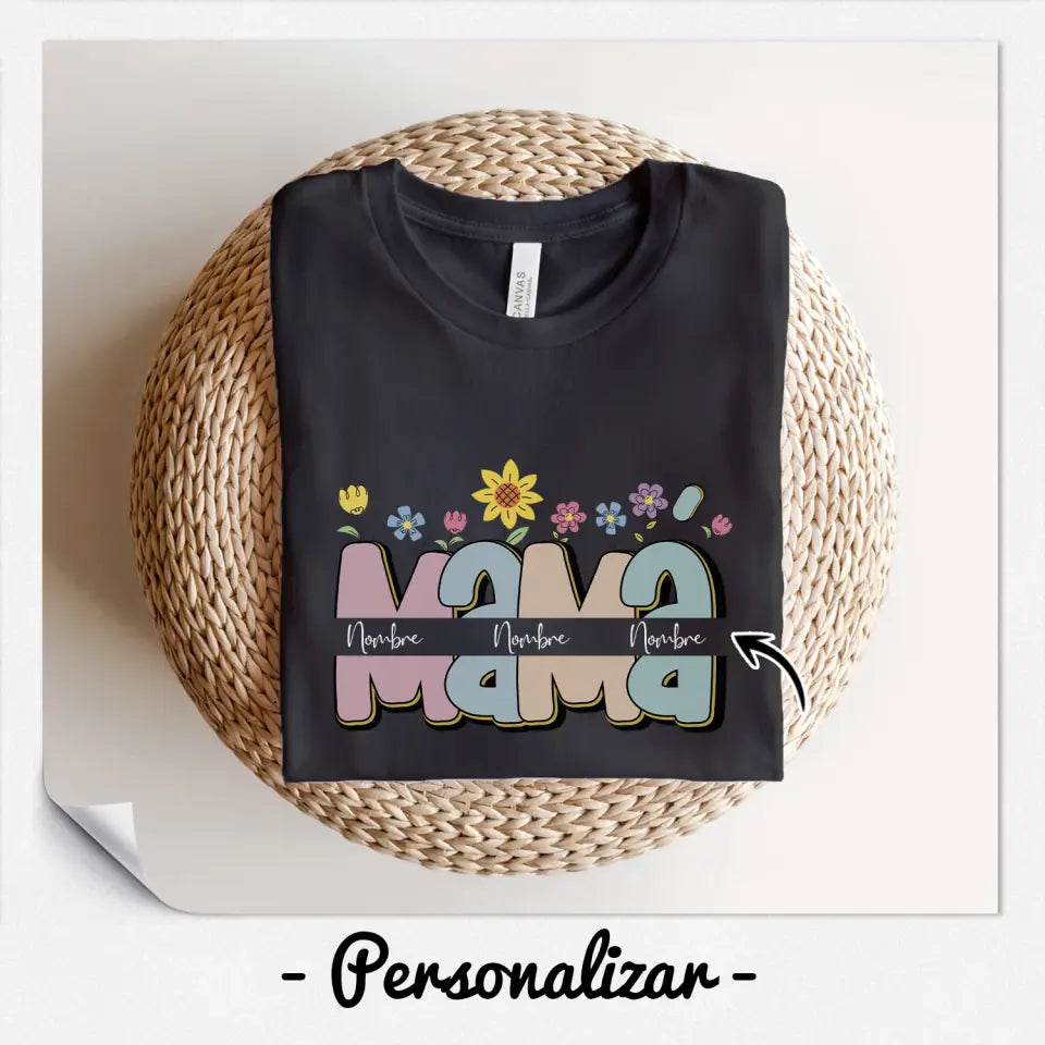 Personnalisez des T-shirts pour maman | Cadeau personnalisé pour maman | Maman fleur